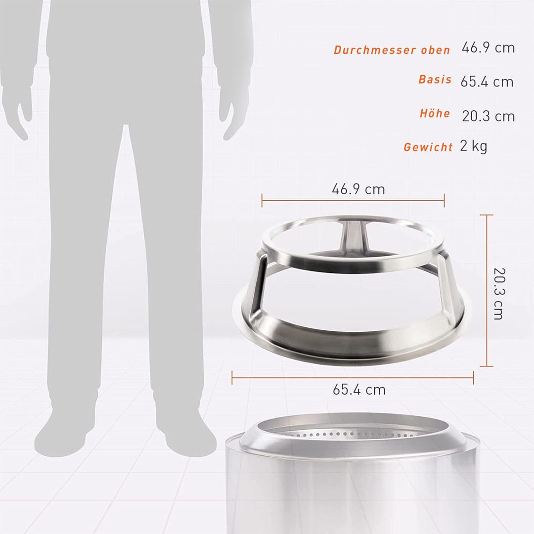Solo Stove Aufsatz für Yukon Feuerschale | Edelstahl-Aufsatz zur Nutzung mit Solo Stove Gusseisenpla