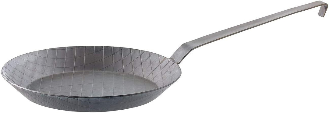 Tornwald-Schmiede Schmiedepfanne: Kaltgeschmiedete Bratpfanne mit Rauten-Prägung, Ø 28 cm, 3,5 cm ho