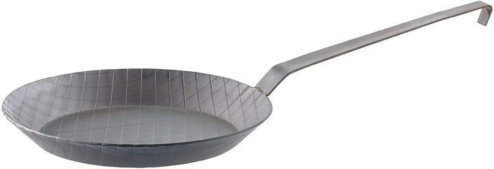 Tornwald-Schmiede Schmiedepfanne: Kaltgeschmiedete Bratpfanne mit Rauten-Prägung, Ø 28 cm, 3,5 cm ho