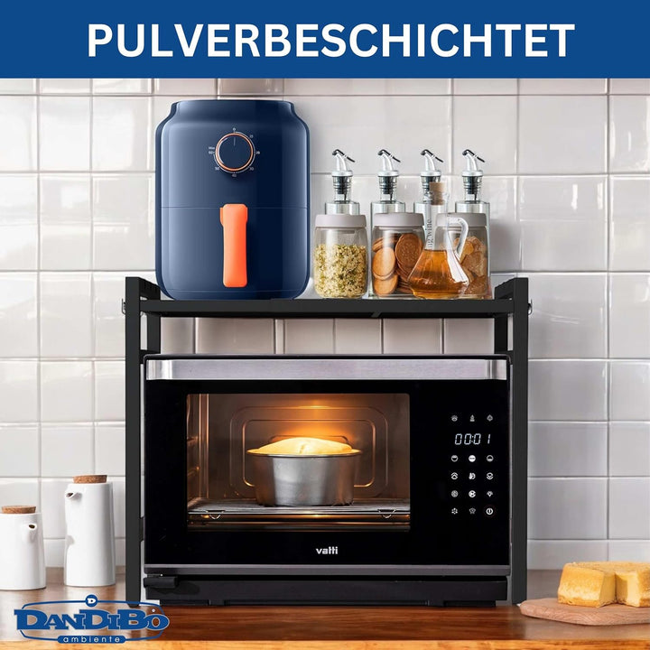 DanDiBo Verstellbares Mikrowellenregal 2 Stufig 40-64 cm Mikrowellen Regal 96613 Stehend Mikrowellen