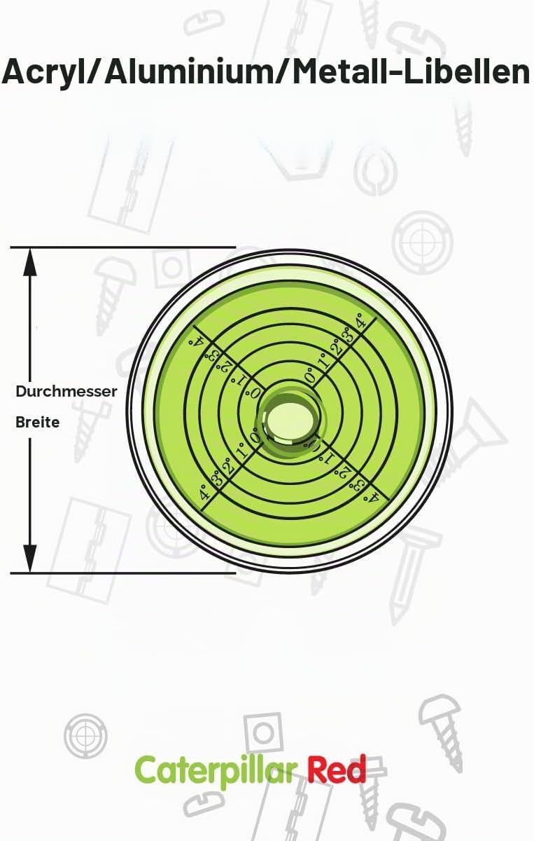 Magnetische, Dosenlibelle - Grosse Metall-Wasserwaage mit Luftblase, 60mm Durchmesser, Flüssigkeit,