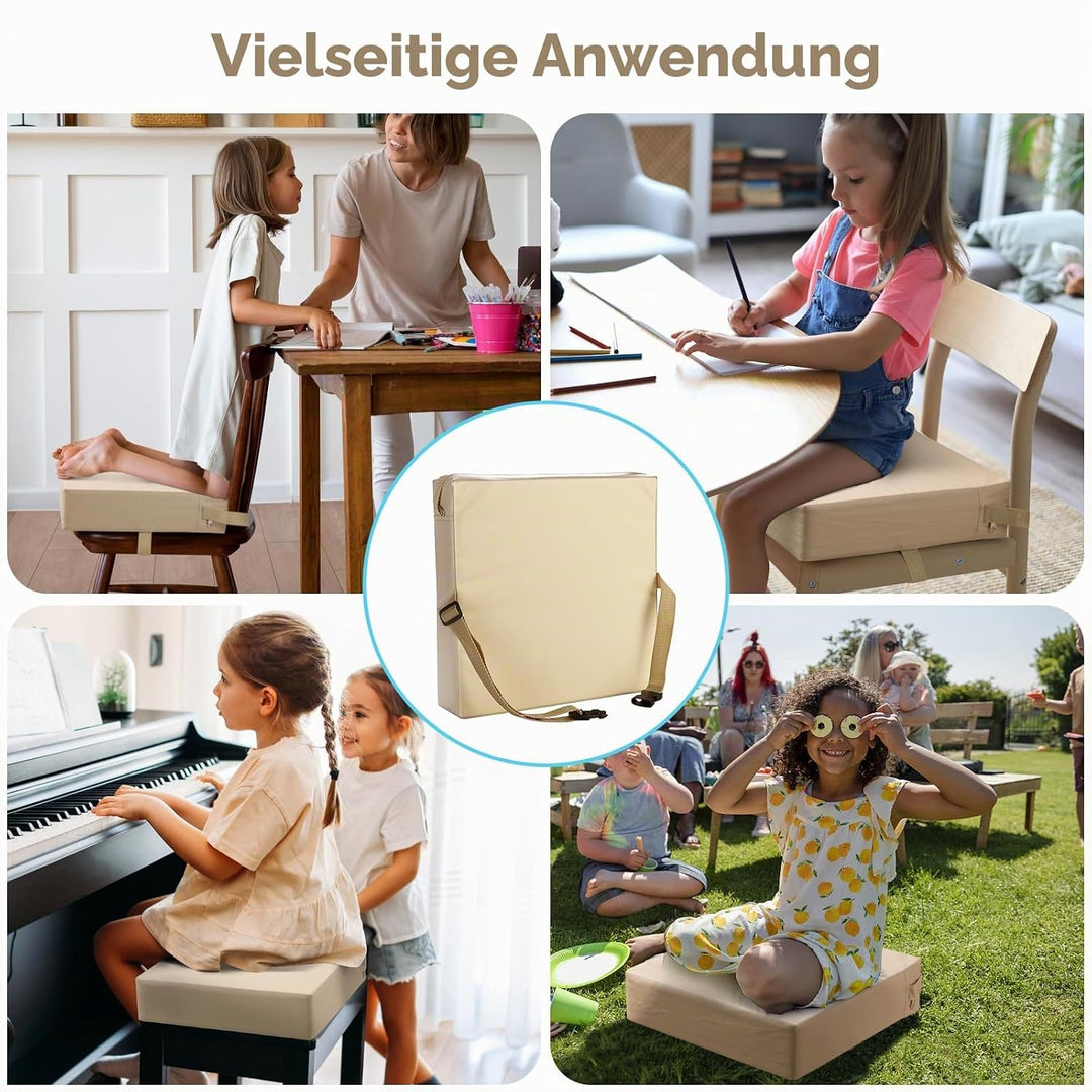 Zicac Sitzerhöhung für Baby Kinder Sitzkissen, Kinder Sitzerhöhung, eckig * Stuhl Sitzhilfe für Klei