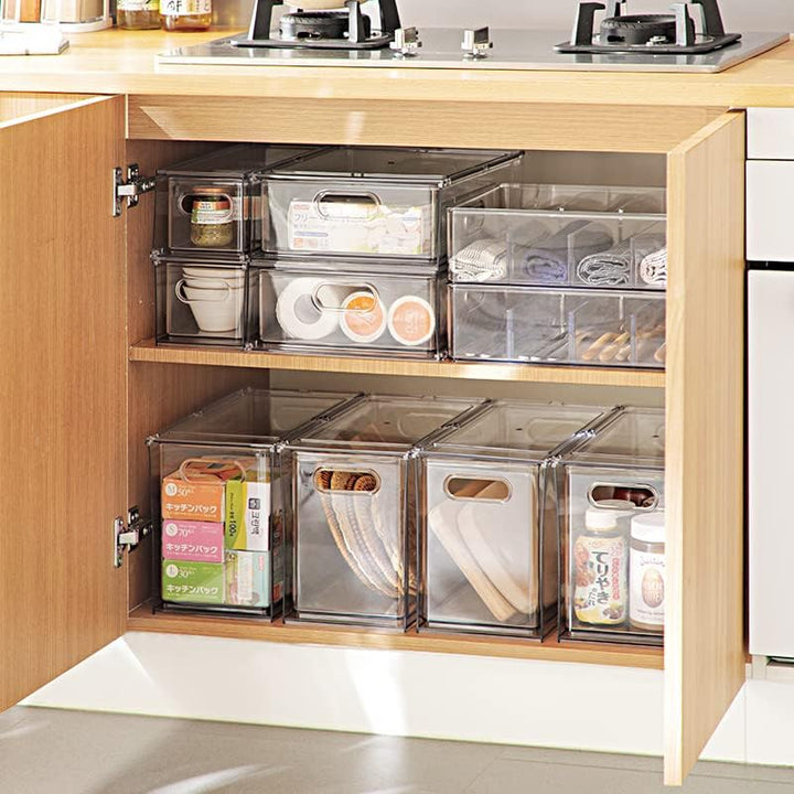 Abiudeng Kühlschrank Organizer Stapelbare mit Ausziehbarer Schublade Transparenter Kühlschrank Schub