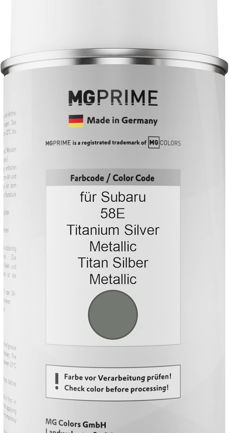 MG PRIME Autolack Sprühdosen Set für Subaru 58E Titanium Silver Metallic/Titan Silber Metallic Basis