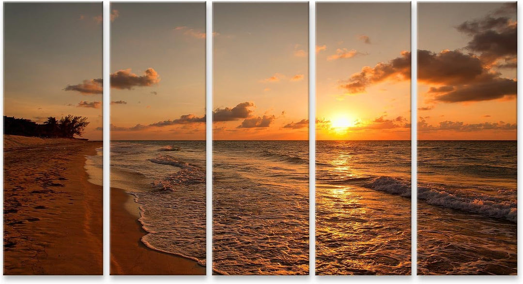 islandburner Bild auf Leinwand Strand Bei Sonnenuntergang Varadero Bilder Wandbilder Poster Leinwand