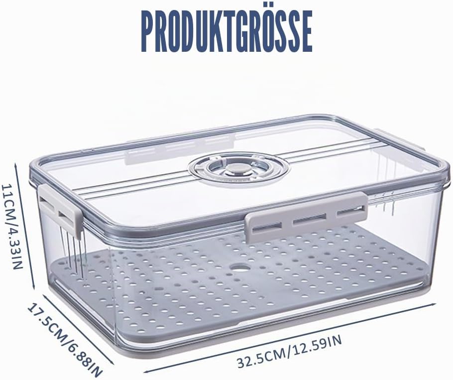 Brotkasten Brotaufbewahrungsbox Gross mit Datumsverschluss Frischhaltebox mit Ablaufschale Brotbox K