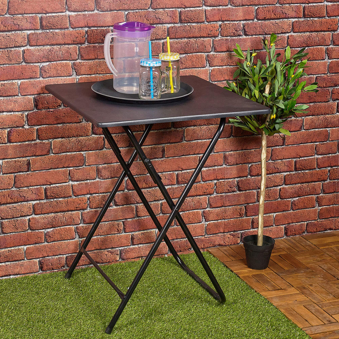 URBNLIVING Metall Beine Faltbar Seite Kaffeetisch - Schwarz, Large Schwarz Large, Schwarz Large
