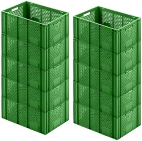PROREGAL CHEFGASTRO SuperSparSet 10x Eurobehälter Obst- und Gemüsekasten | HxBxT 27,4x40x60cm | 54 L