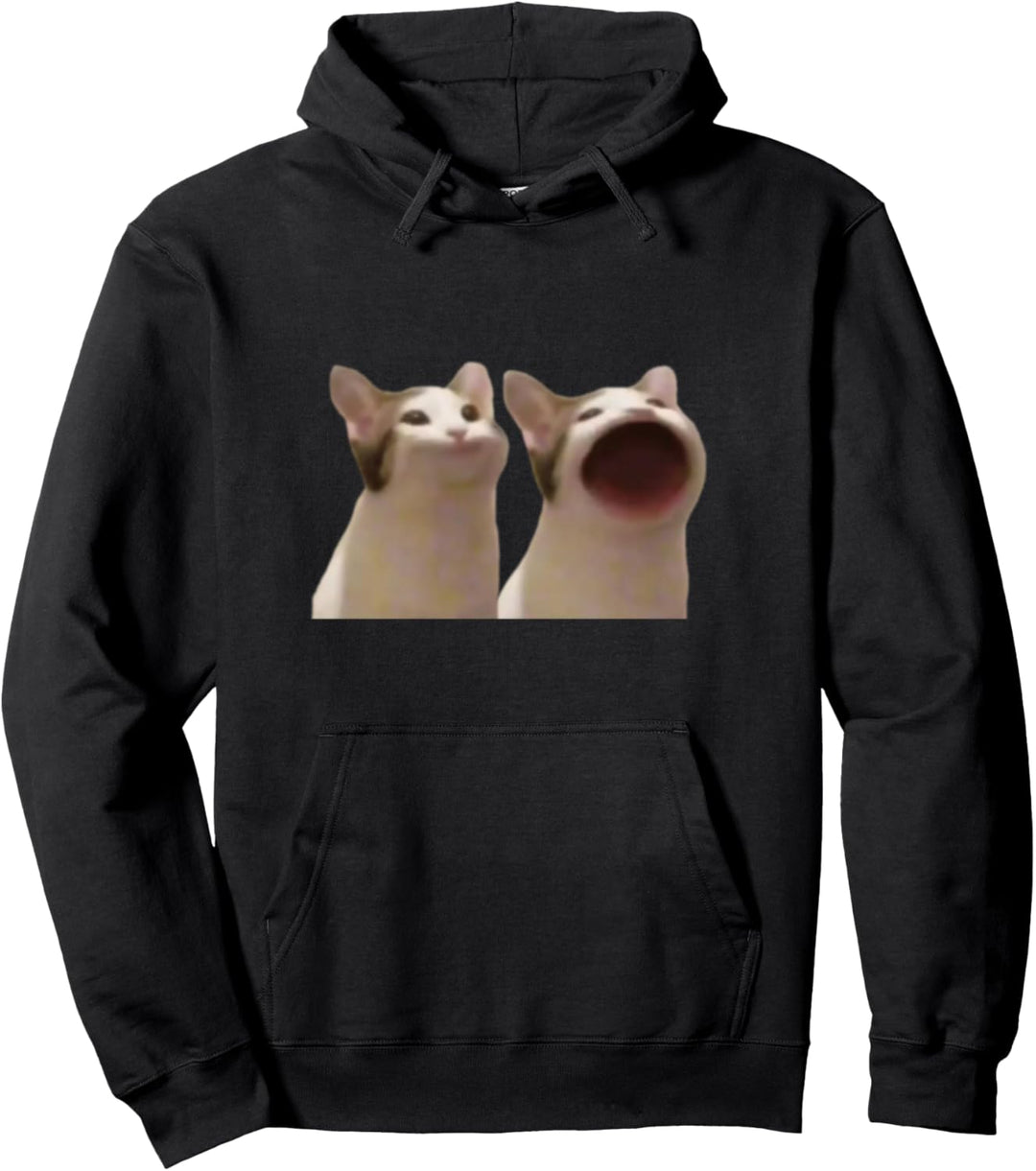 Popping Cat Meme Pop Cat Meme Pullover Hoodie