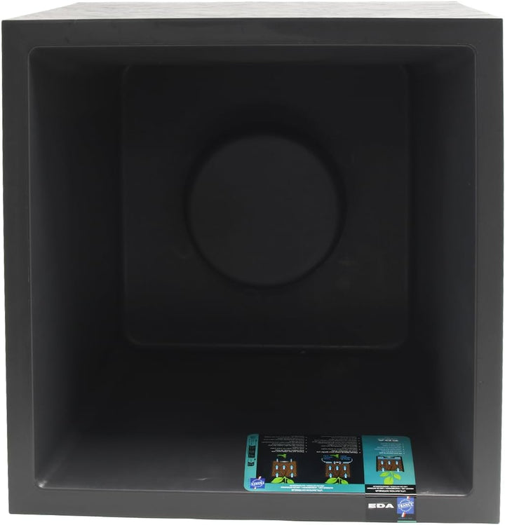 EDA - Quadratischer Topf 50 cm Volcania 57 l – Dekor Steinoptik – doppelwandig – Wasserspeicherzone