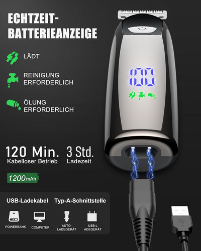 Barttrimmer Herren,Haarschneidemaschine All-in-1 Bartschneider herren,Rasierer Herren Elektrisch,120