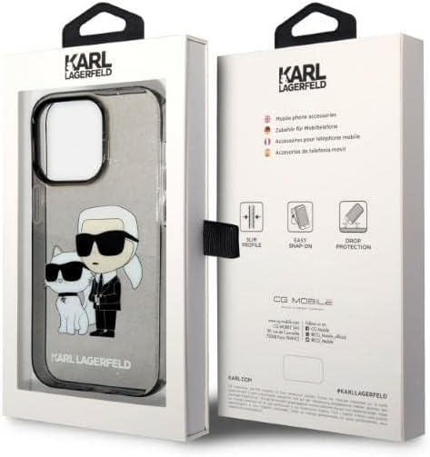 Karl Lagerfeld KLHCP14XHNKCTGK Hülle für iPhone 14 Pro Max 6,7" Schwarz hardcase Gliter Karl&Choupet