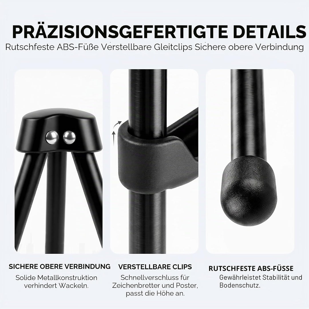 Nicpro Kunst Staffelei zum Ausstellen, 2 Stück, 160 cm Staffelei gross, Metall-Bodenstaffelei, Dreib