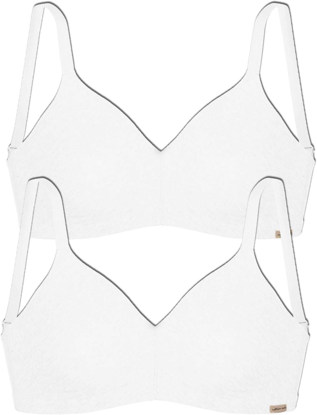 COMAZO Earth 2er Sparpack Damen BH gemoldet, Gr. 70-90 A-C, 80C Weiss