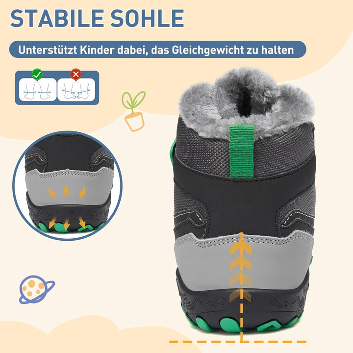 Mishansha Kinder Winterschuhe Mädchen Winterstiefel Warm Schneestiefel Gefüttert Boots Wasserdicht 2