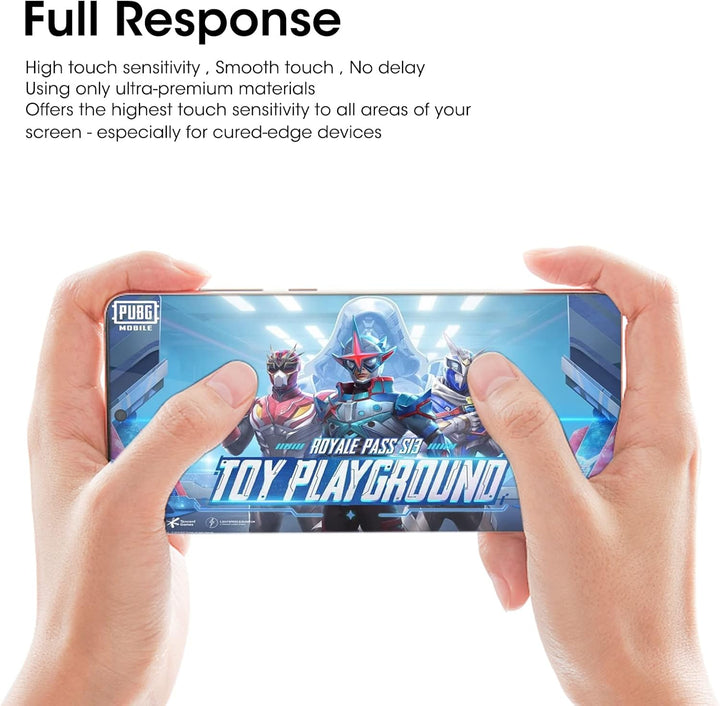 Ni-SHEN 3 Stück Panzer Schutz 9H Glas Schutzfolie Displayschutz 3D Gebogen Folie Fingerabdruck-ID Un