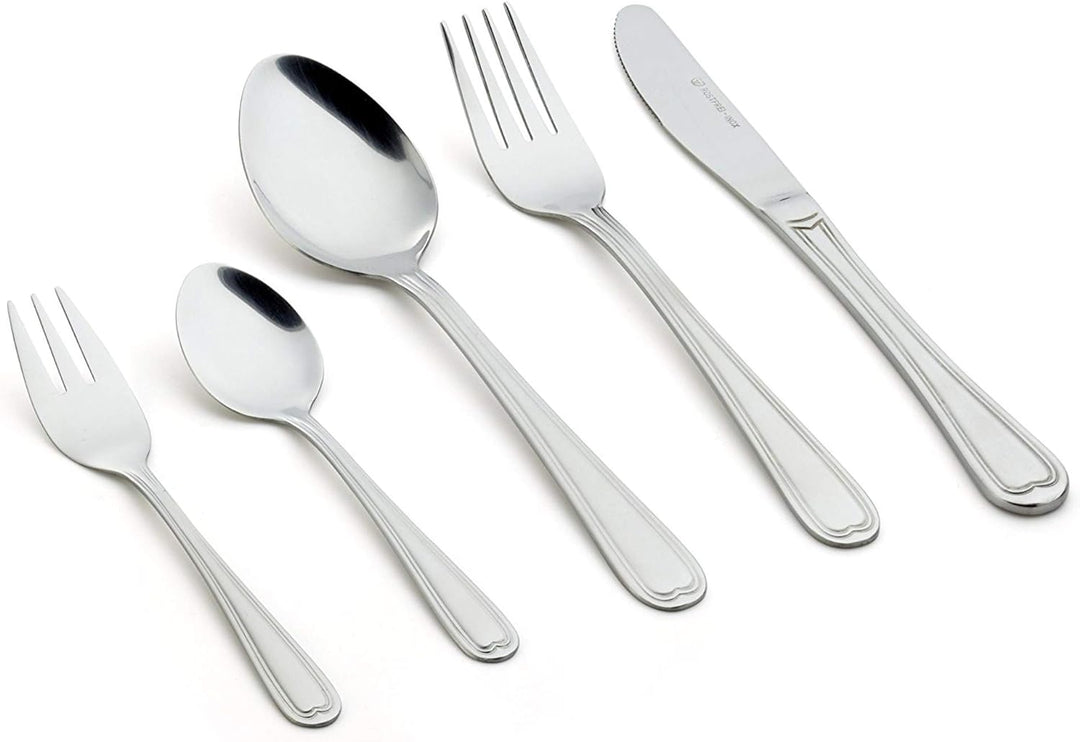 GRÄWE Besteckset für 12 Personen aus Edelstahl, Geschirrset, 100-teilig Set, nickelfrei, rostfrei, h