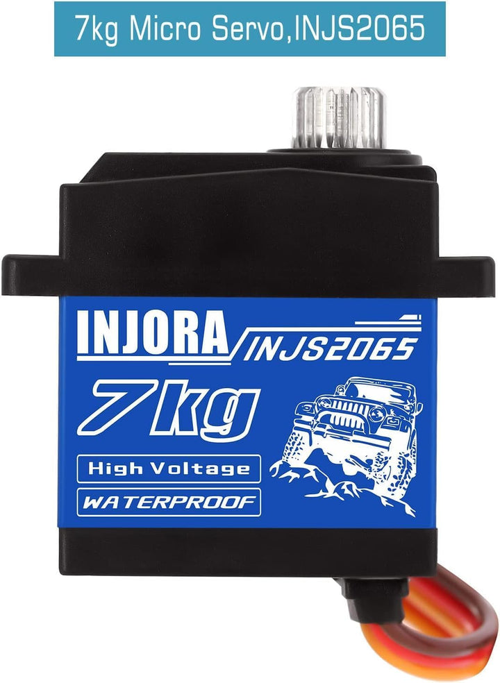 INJORA 7KG Servo INJS2065 mit Halterung und Servohorn für TRX4M 1/18 RC Crawler Upgrade Teile, Wasse
