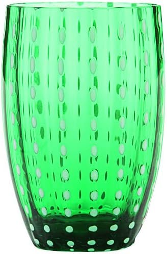 Zafferano ZAFPERLE-ASS2 Perle Glasbecher-Handgemachtes transparentes Buntglas, cl 32 h 109mm d 71mm-