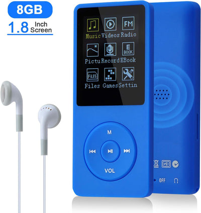 COVVY 8GB Tragbare MP3 Musik Player, Support bis zu 64GB SD Speicherkarte, Lossless Sound HiFi MP3 P