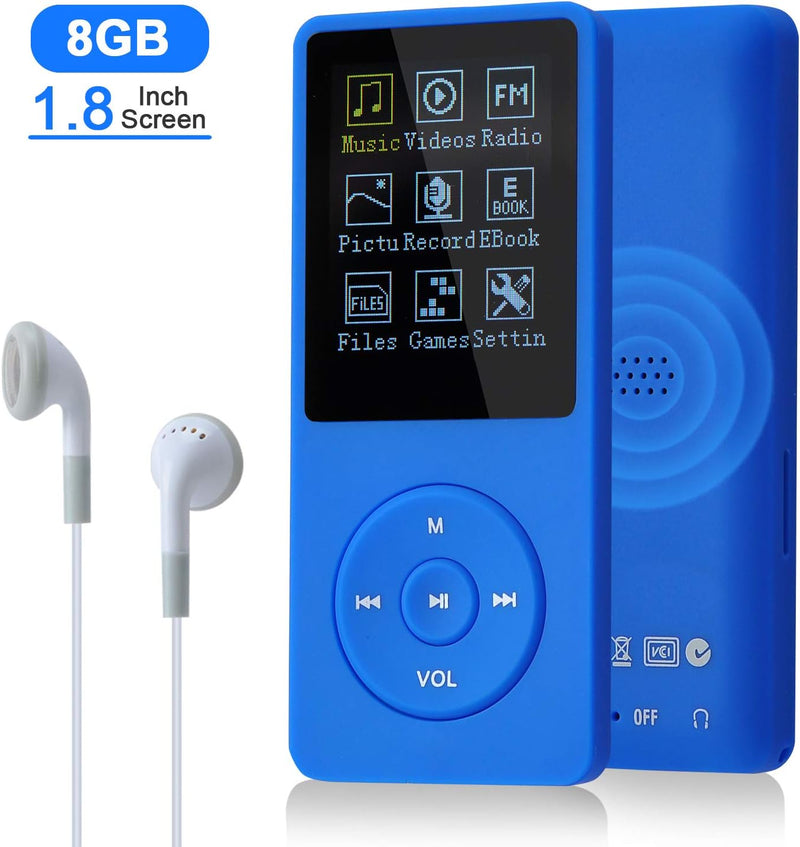 COVVY 8GB Tragbare MP3 Musik Player, Support bis zu 64GB SD Speicherkarte, Lossless Sound HiFi MP3 P