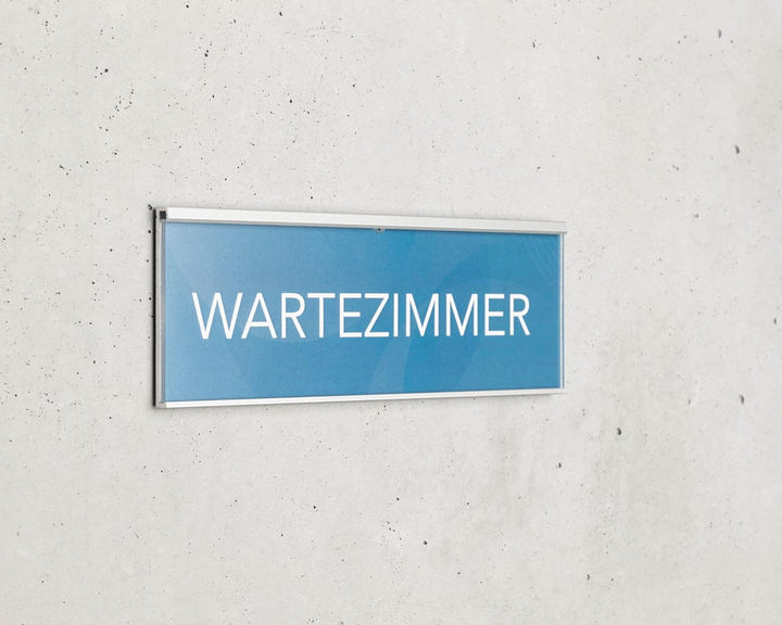 SCHILDER Systeme 10 Stück MODO Türschild | Silber eloxiertes Namensschild | 2 mm Anti-Reflex Acrylsc
