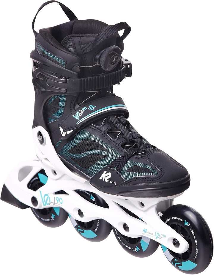 K2 Damen Vo2 90 Boa W Inline Skates EU: 36.5 (UK: 4 / US: 6.5) Black - Turquoise, EU: 36.5 (UK: 4 /