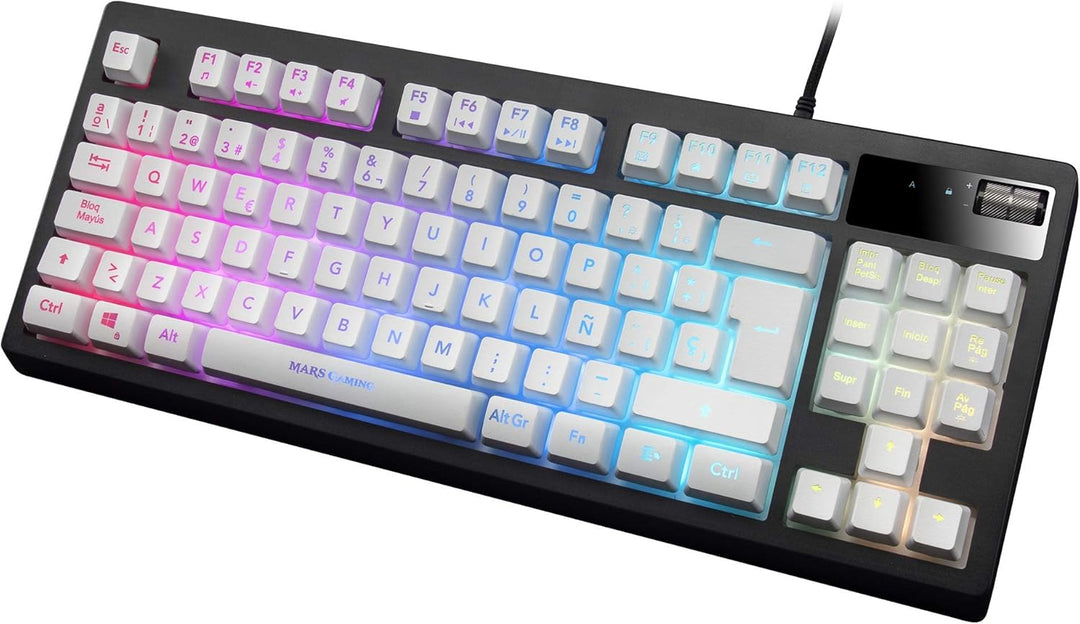 Mars Gaming MKAXWPT TKL H-Mech Kompakttastatur, RGB-Beleuchtung mit 9 Effekten, Gel-Handballenauflag