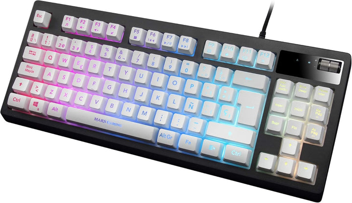 Mars Gaming MKAXWPT TKL H-Mech Kompakttastatur, RGB-Beleuchtung mit 9 Effekten, Gel-Handballenauflag