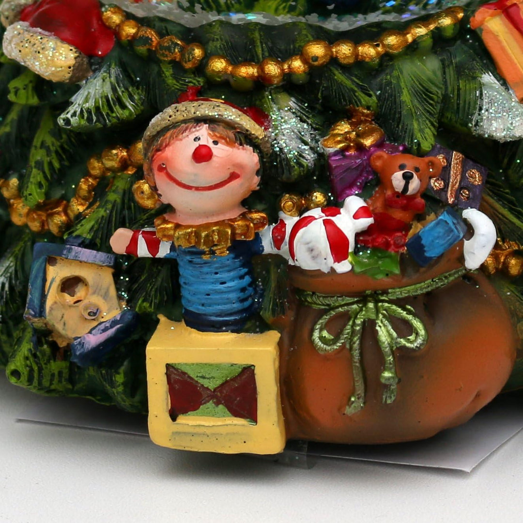 Dekohelden24 XL Schneekugel, Tannenbaum mit Spielwerk 500393 Schneemänner Masse H/B/Kugel: ca. 18 x