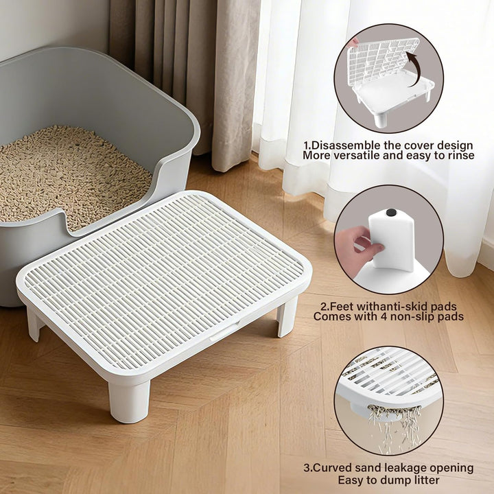 Escalón Ajustable para Gatos, Katzentreppe Toilette Patas reemplazables, Katzenstreu Rampe, Escalera