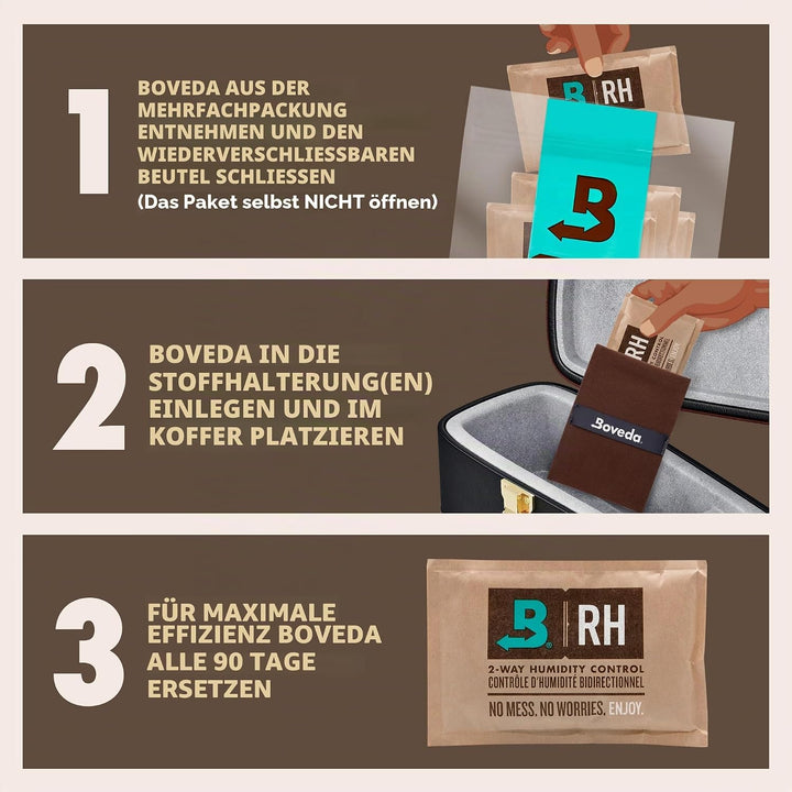 Boveda für Musik | 49% RH Grösse 70 2-Wege-Feuchtigkeitsregulierung | 4 Stück 49% Music - 4 Pack Sta