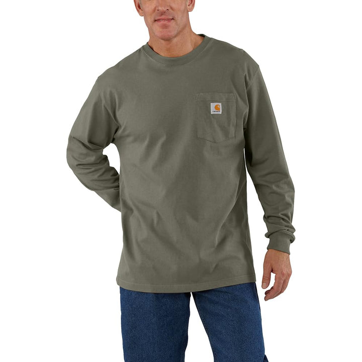 Carhartt Herren Loose Fit Heavyweight Long-Sleeve Pocket T-Shirt L Dusty Olive, L Dusty Olive
