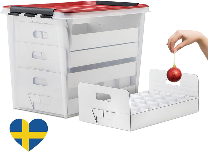 Weihnachtskugel Aufbewahrungsbox mit Deckel | Sichere & stilvolle Aufbewahrung für Weihnachten | Chr