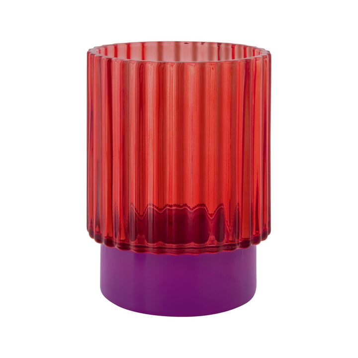 REMEMBER Teelichtglas Lumi red, aus Glas, dekoratives Windlicht Rot, Rot