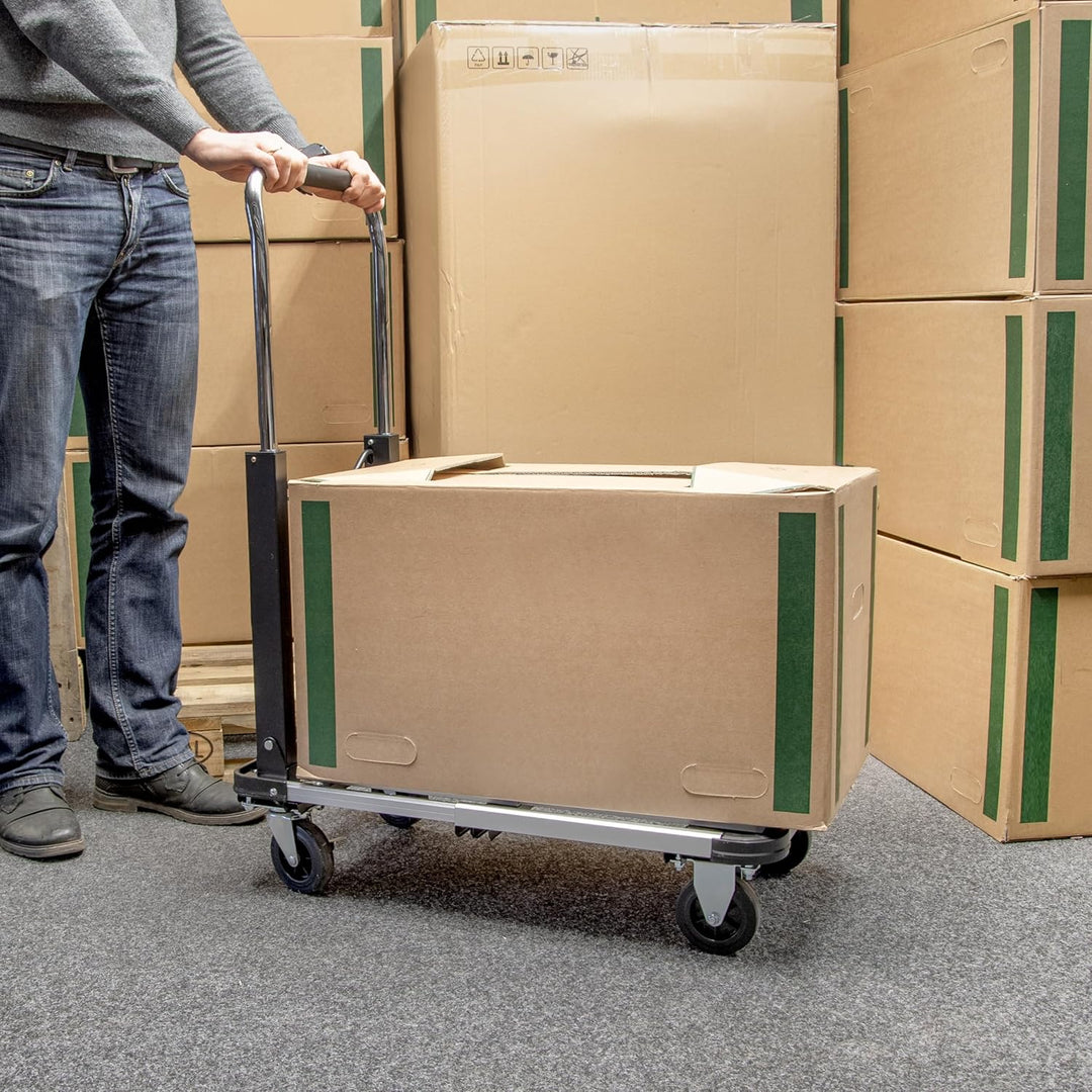 HEMMDAL Transportwagen mit offener Schaufel | 150 kg Tragkraft | HxB 95 x 42 cm | 71 cm Schaufeltief