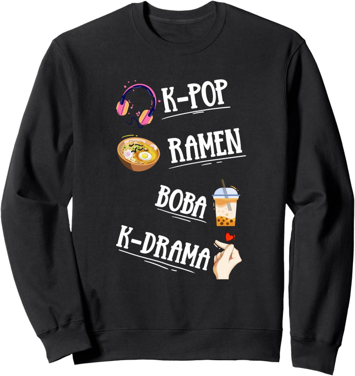 Süsses Kawaii K-Pop Ramen Boba Bubble Tea K-Drama Sweatshirt