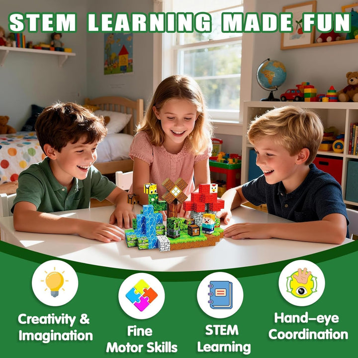 Magnetische Bausteine Bauspielzeug 100 Pcs Magnetbausteine für Kinder Montessori Kreative Spielzeug