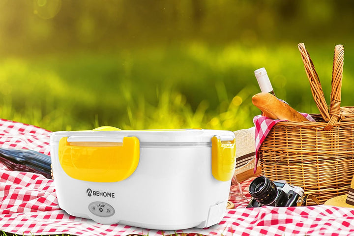 BEHOME Elektrischer Speisewärmer, tragbar, mit 2 abnehmbaren Behältern, 1,5 Liter, Lunchbox mit Best