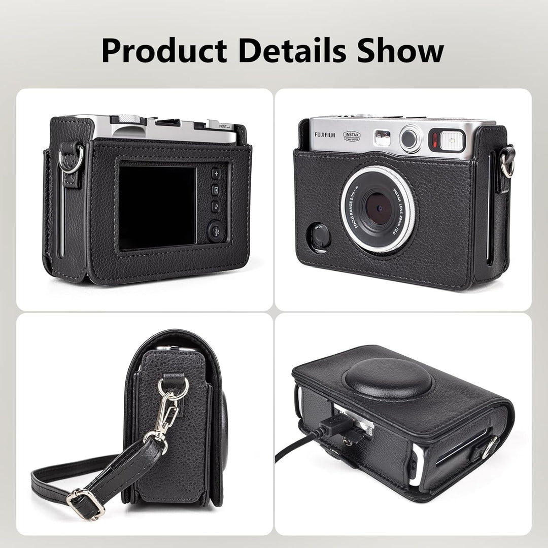 MUZIRI KINOKOO Mini EVO Hülle Kompatibel für Fuji Instax Mini EVO Instant Camera mit PU Leder Lychee
