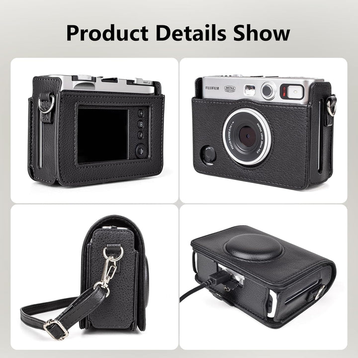 MUZIRI KINOKOO Mini EVO Hülle Kompatibel für Fuji Instax Mini EVO Instant Camera mit PU Leder Lychee