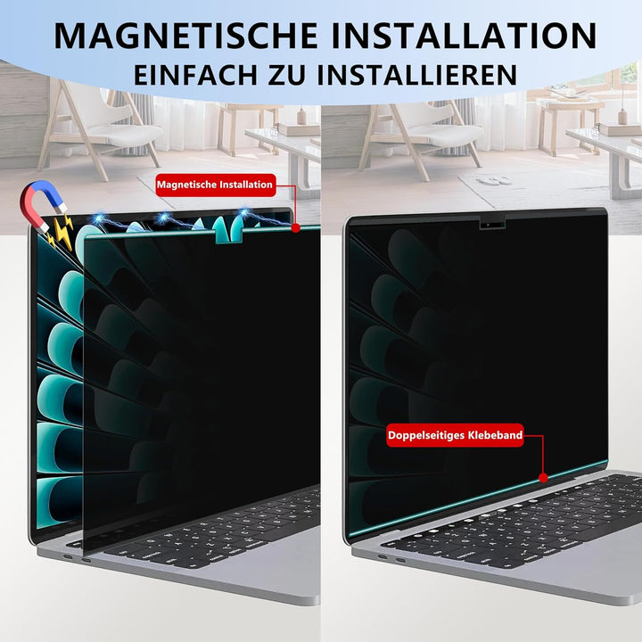 Magnetischer Blickschutzfolie für Macbook Pro 13 Zoll (2016–2022, M1, M2) / MacBook Air 13 Zoll (201