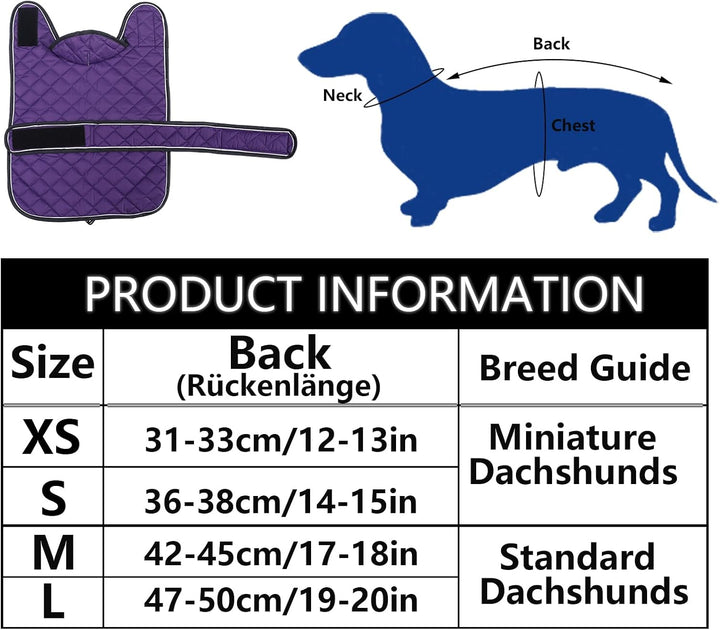 Geyecete - Warmer wintermantel für dackel Hunde,Hunde Winterjacken mit plüschfutter,Outdoor jacken m