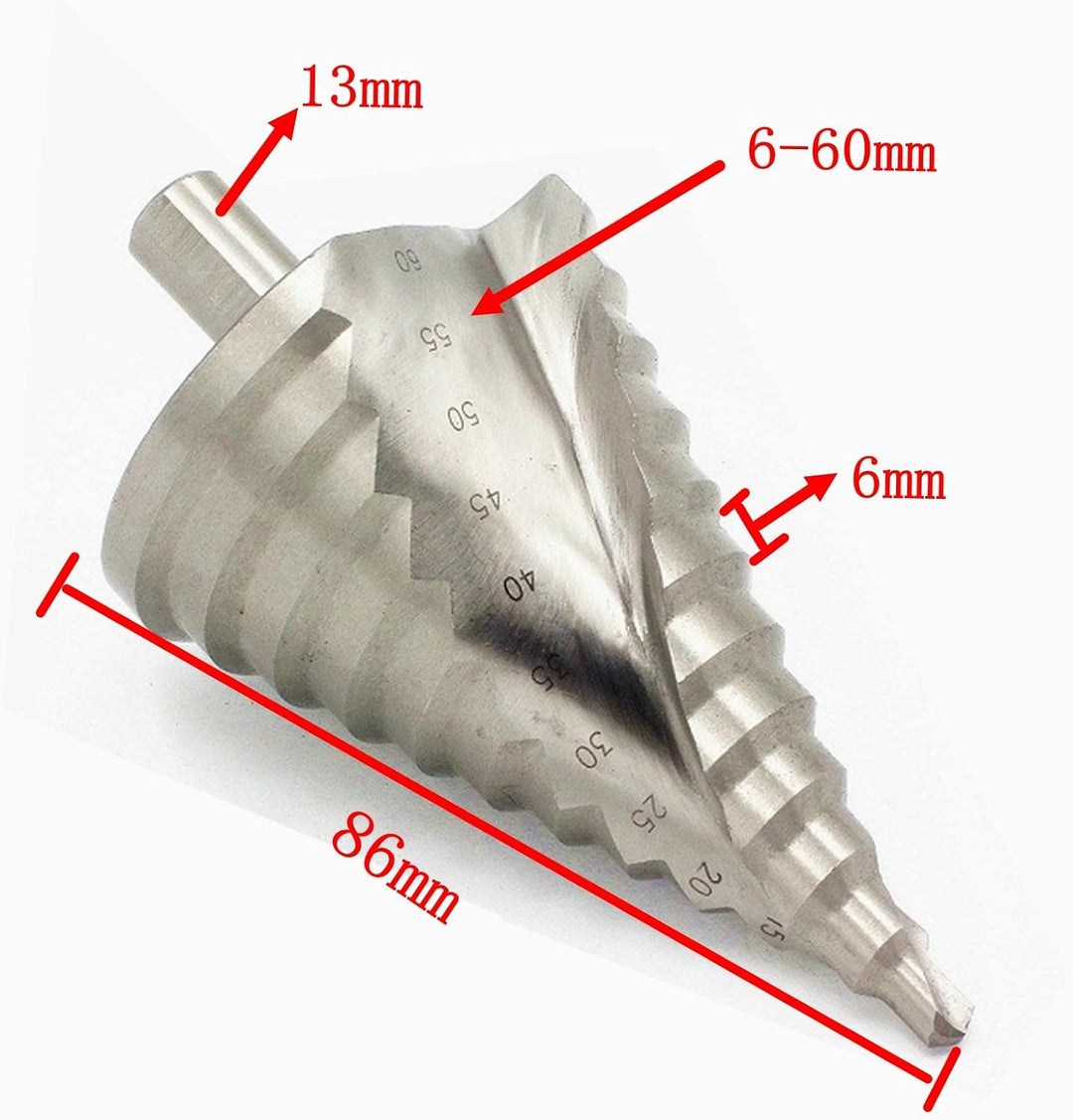 LEXPON Profi Stufenbohrer Spiralnut HSS Kegelbohrer HSS-Stufenbohrer Schälbohrer mit box Konusbohrer
