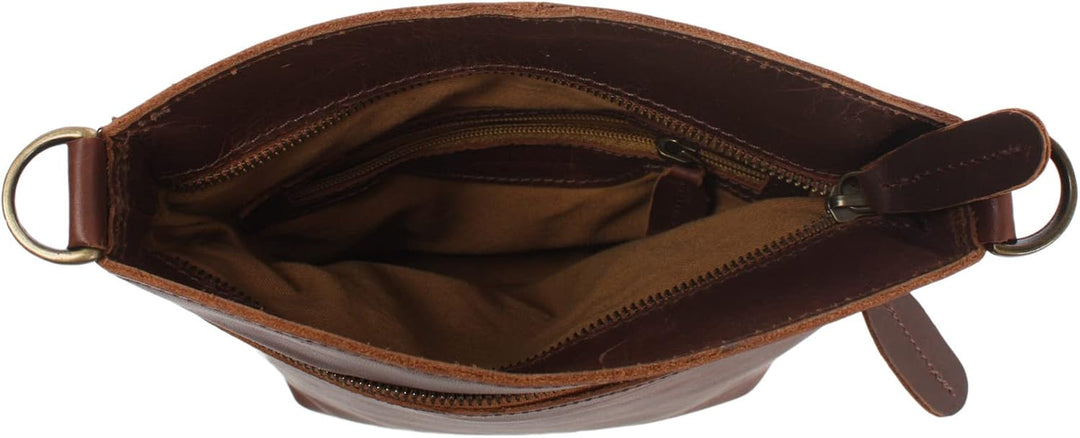 LECONI kleine Umhängetasche Damen Schultertasche Handtasche Freizeittasche Damentasche Ledertasche v