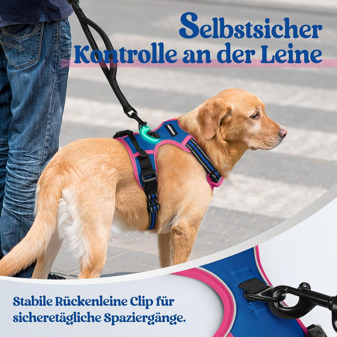 rabbitgoo Hundegeschirr Mittelgrosse Hunde, Anti Zug Geschirr mit Kontrolle, No Pull Verstellbar Hun