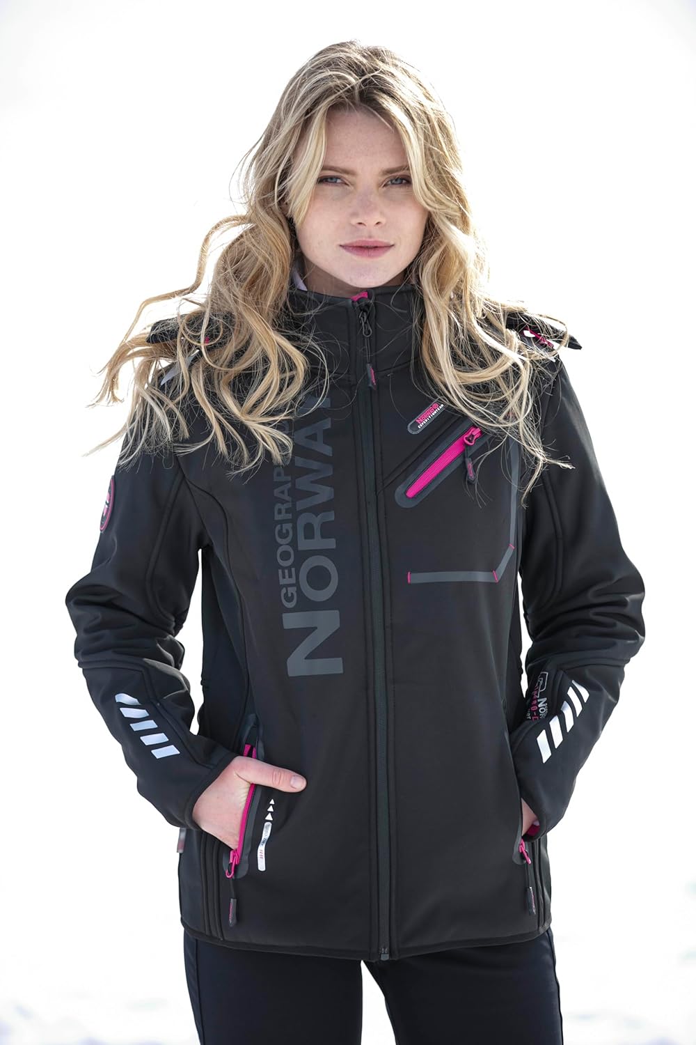 Geographical Norway Damen Jacke Softshell L Schwarz / Schwarz, L Schwarz / Schwarz