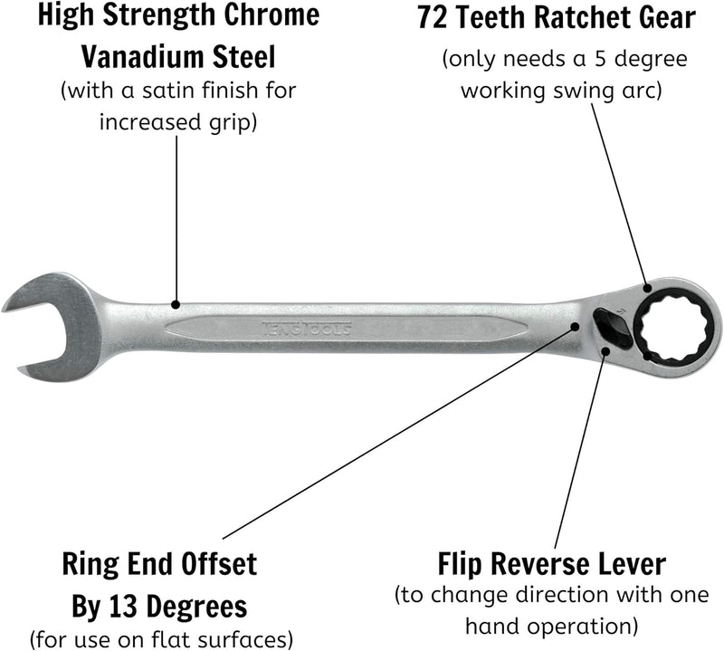 Teng - 600513R Ratchet Maulschlüssel 13mm - TEN600513R, 13mm