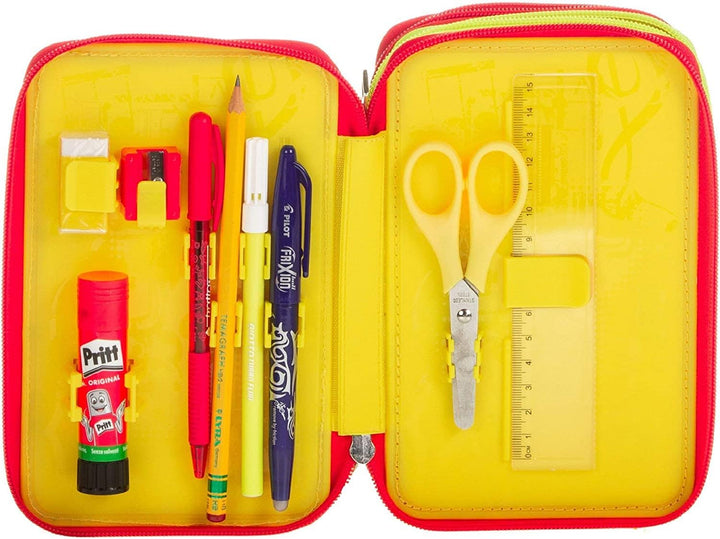 SJ GANG Federmäppchen, Mäppchen, mehrfarbig, Federtasche für Schreibwaren, Etui mit Stiften, Kugelsc