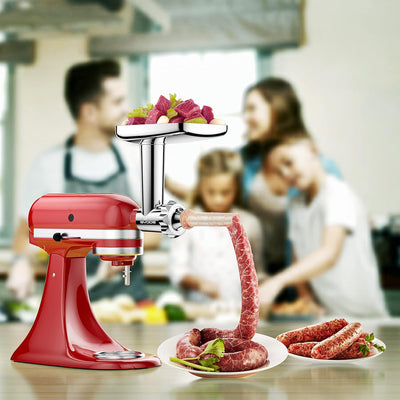 Edelstahl Fleischwolf Aufsatz für Kitchenaid Zubehör, Hohe Qualität Edelstahl Fleischwolf für Kitche